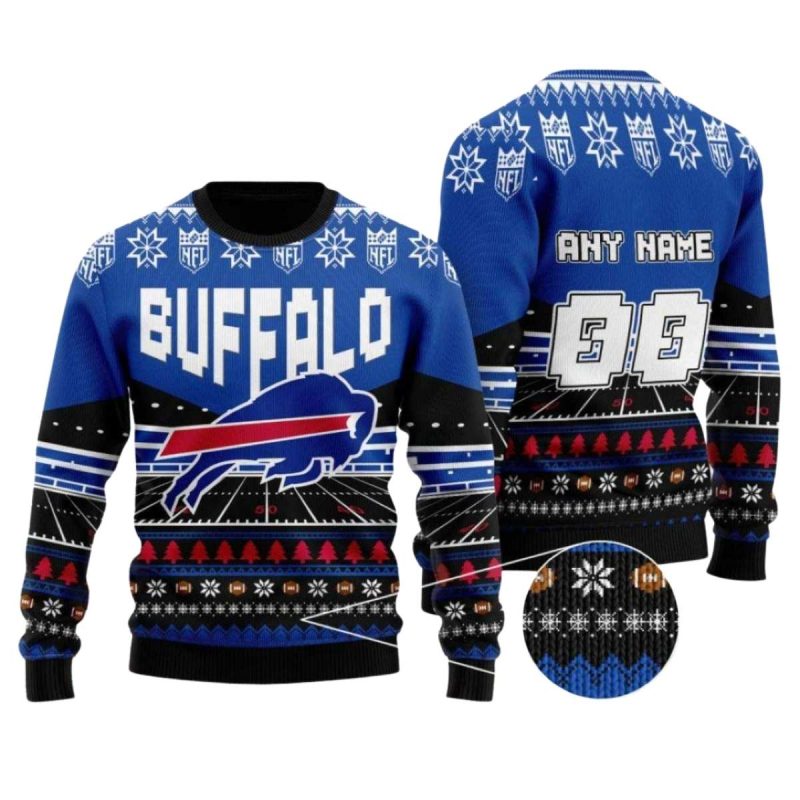 Personalized Buffalo Bills Logo And Stadium Ugly Sweater 1