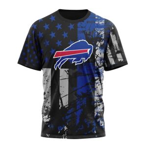 Personalized Buffalo Bills Logo Classic Grunge American Flag Vetaran AOP T-Shirt