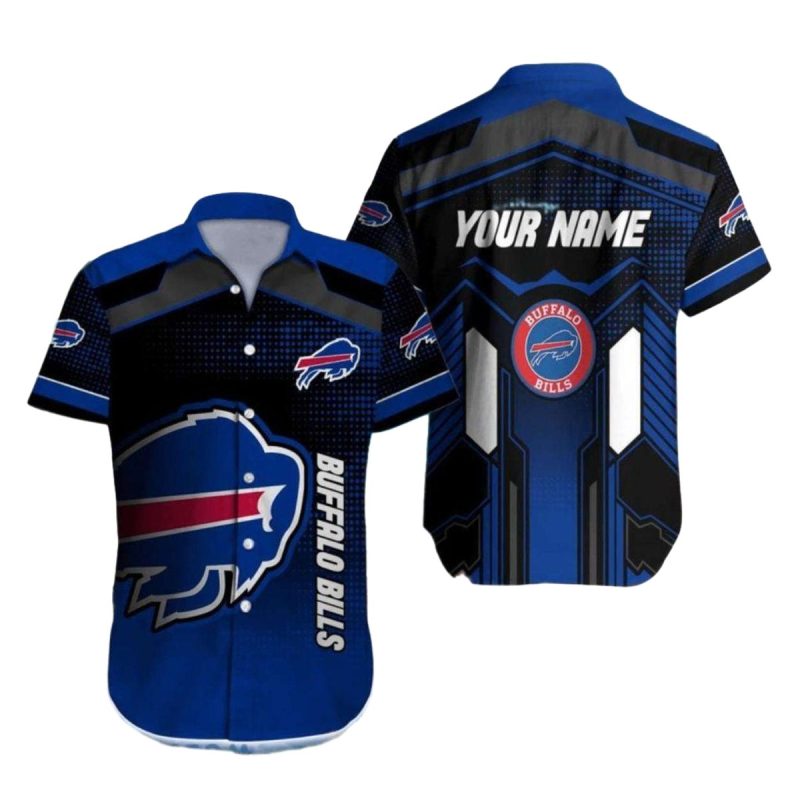 Personalized Buffalo Bills Logo In My Heart Blue Pattern Hawaiian Shirt 1