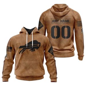 Personalized Buffalo Bills Logo Lovely Brown AOP Hoodie