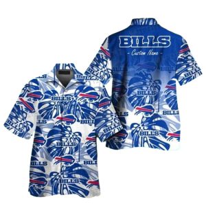 Personalized Buffalo Bills Logo Palm Leaf Hawaiian Shirt