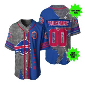 Personalized Buffalo Bills Logo Vintage Baseball Jersey