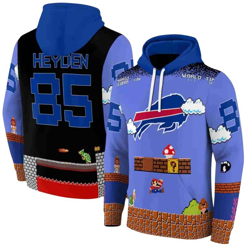 Personalized Buffalo Bills Mario Blue Black Aop Hoodie 1