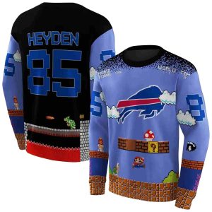 Personalized Buffalo Bills Mario Blue Black AOP Sweatshirt