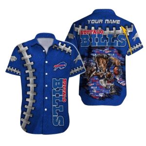 Personalized Buffalo Bills Mascot Ball Blue Game Day Hawaiian Shirt