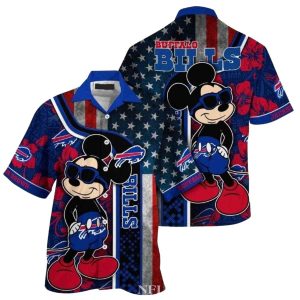 Personalized Buffalo Bills Mickey Graphic Us Flag Hawaiian Shirt
