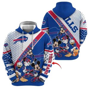 Personalized Buffalo Bills Mickey Mouse Character Cartoon Movie AOP Hoodie