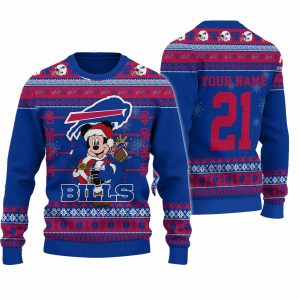 Personalized Buffalo Bills Mickey Mouse Player Ugly Sweater