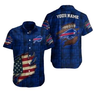 Personalized Buffalo Bills Patriotic Football Hawaiian Shirt