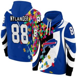 Personalized Buffalo Bills Puzzle Pieces Blue AOP Hoodie