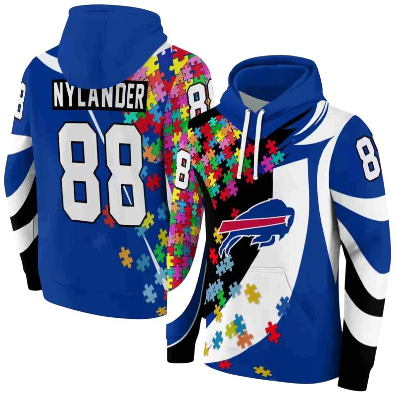 Personalized Buffalo Bills Puzzle Pieces Blue Aop Hoodie 1