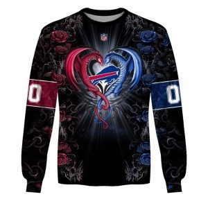 Personalized Buffalo Bills Rose Dragon AOP Sweatshirt