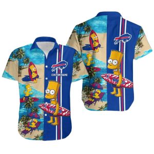 Personalized Buffalo Bills Simpsons Surfing Hawaiian Shirt