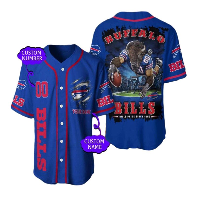 Personalized Buffalo Bills Since 1960 Baseball Jersey 1