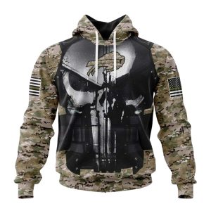 Personalized Buffalo Bills Skull Camo Veteran Kits AOP Hoodie