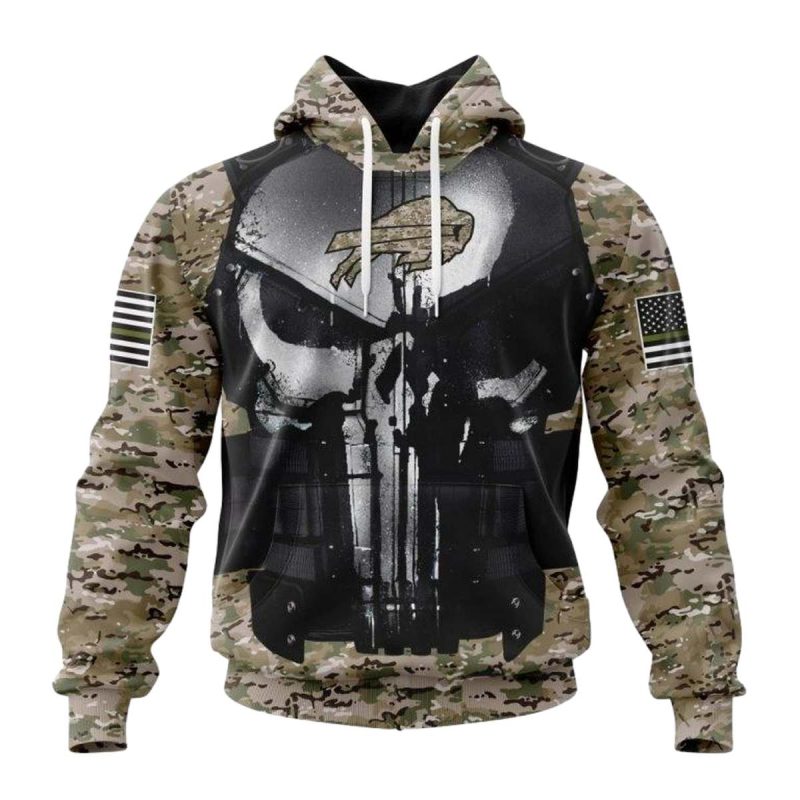 Personalized Buffalo Bills Skull Camo Veteran Kits Aop Hoodie 1