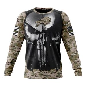 Personalized Buffalo Bills Skull Camo Veteran Kits AOP Sweatshirt