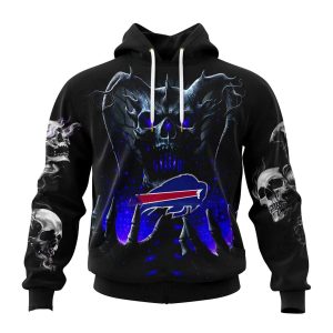 Personalized Buffalo Bills Skull Halloween Black AOP Hoodie