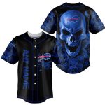 Personalized Buffalo Bills Skull Rose Baseball Jersey