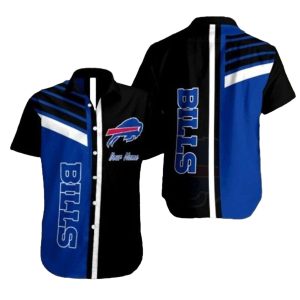Personalized Buffalo Bills Stripe Accent Black And Blue Hawaiian Shirt
