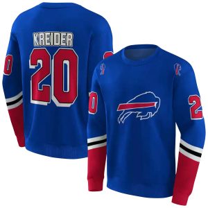 Personalized Buffalo Bills Striped Sleeves Blue AOP Sweatshirt