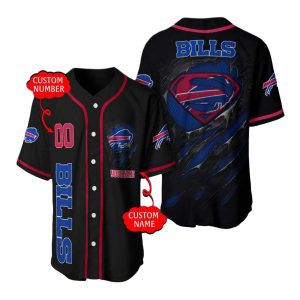 Personalized Buffalo Bills Superman Baseball Jersey