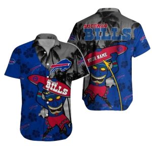 Personalized Buffalo Bills Tiki Totem Surfing Hawaiian Shirt