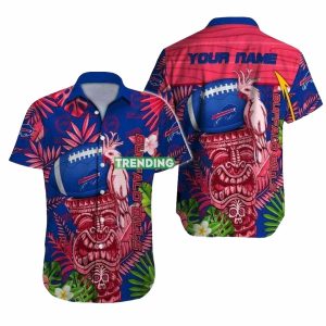 Personalized Buffalo Bills Tribal Tiki Pattern Hawaiian Shirt