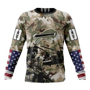 Personalized Buffalo Bills Veteran Salute To Service AOP Sweatshirt