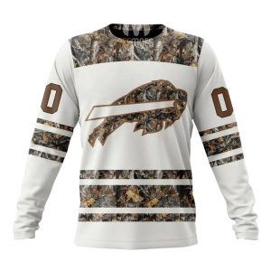 Personalized Buffalo Bills White Camo Hunting AOP Sweatshirt