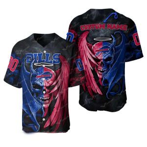 Personalized Buffalo Bills Wings Skull Logo Retro Baseball Jersey