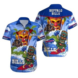 Personalized Buffalo Bills Urfing Tiki Mascot Hawaiian Shirt