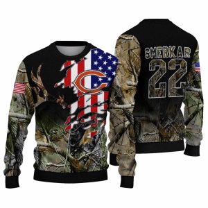 Personalized Chicago Bears American Flag Claw AOP Sweatshirt