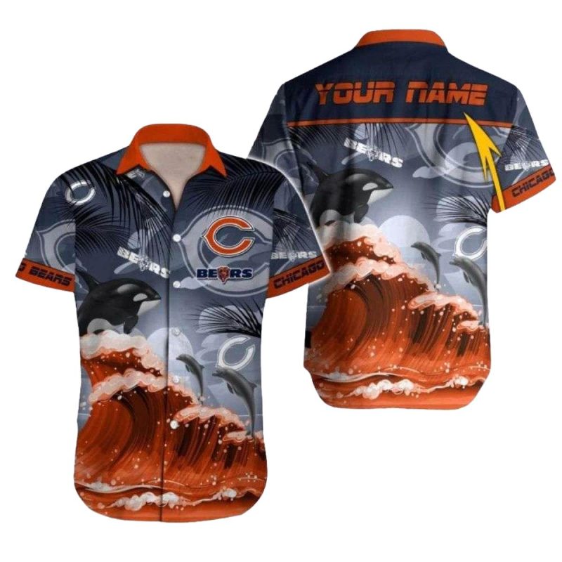Personalized Chicago Bears And Dolphin Hawaiian Shirt 1