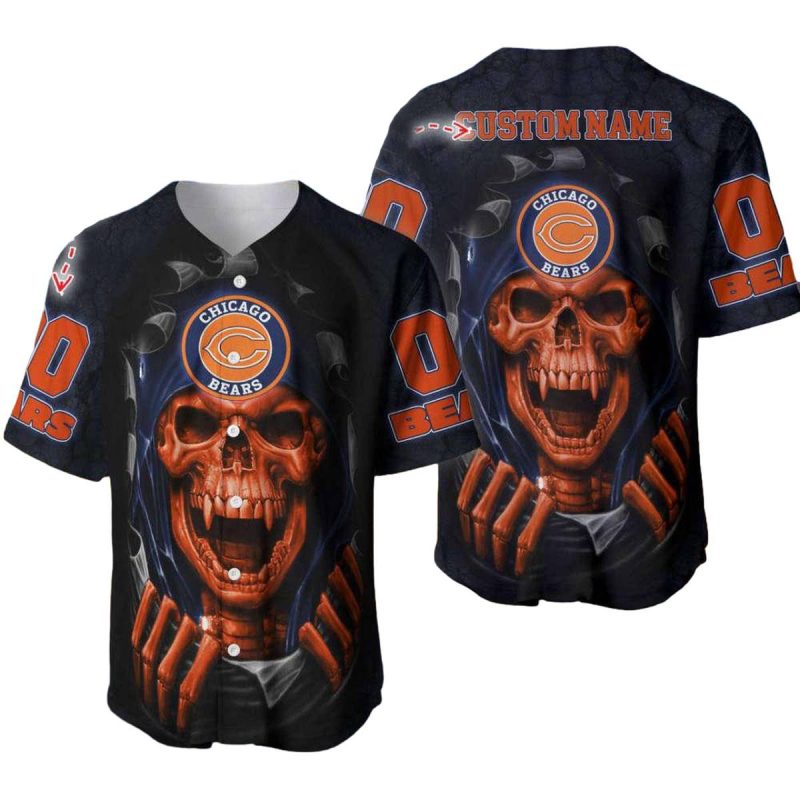 Personalized-Chicago-Bears-And-Smoke-Skull-Baseball-Jersey-1 Personalized Chicago Bears And Smoke Skull Baseball Jersey 1