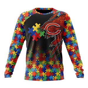 Personalized Chicago Bears Autism Awareness Design AOP Sweatshirt