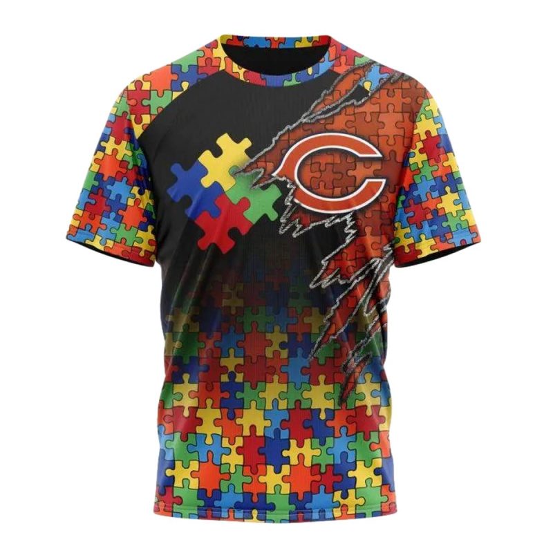Personalized Chicago Bears Autism Awareness Design Aop T Shirt 1
