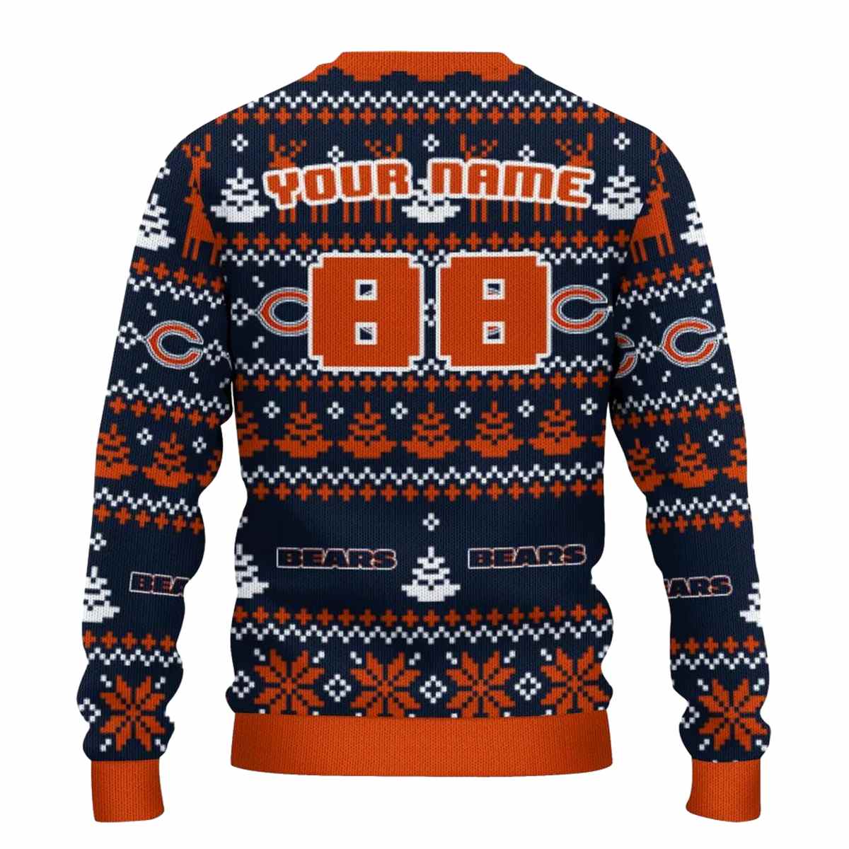 Personalized-Chicago-Bears-Big-Logo-And-Christmas-Designs-Blue-AOP-Sweatshirt-3