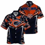 Personalized Chicago Bears Big Logo Floral Hawaiian Shirt