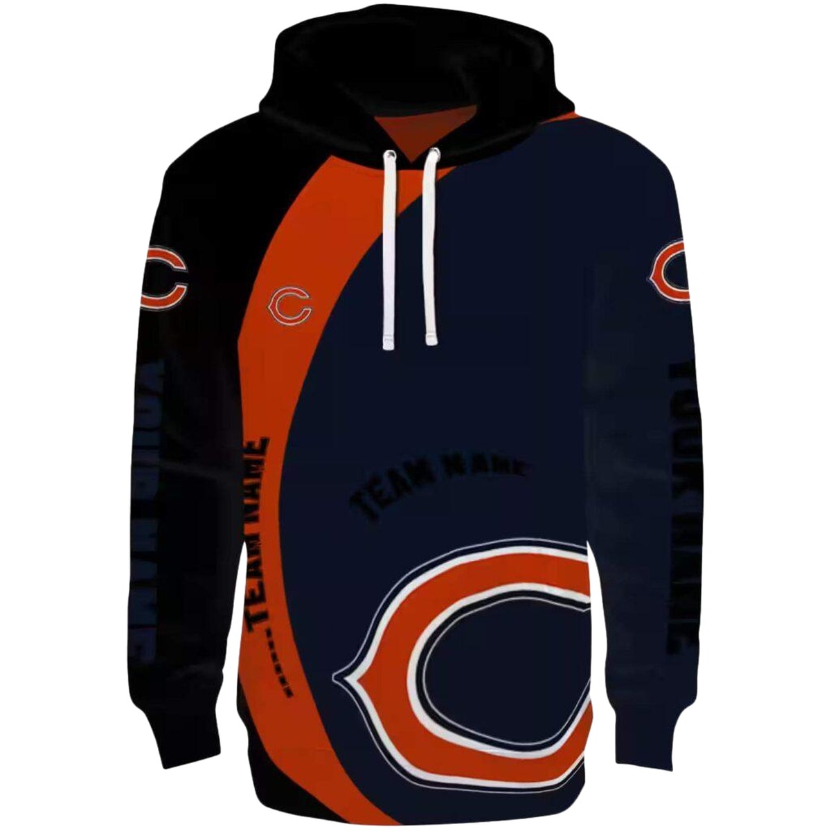 Personalized-Chicago-Bears-Big-Logo-Minimalist-Design-Blue-Black-AOP-Hoodie-2