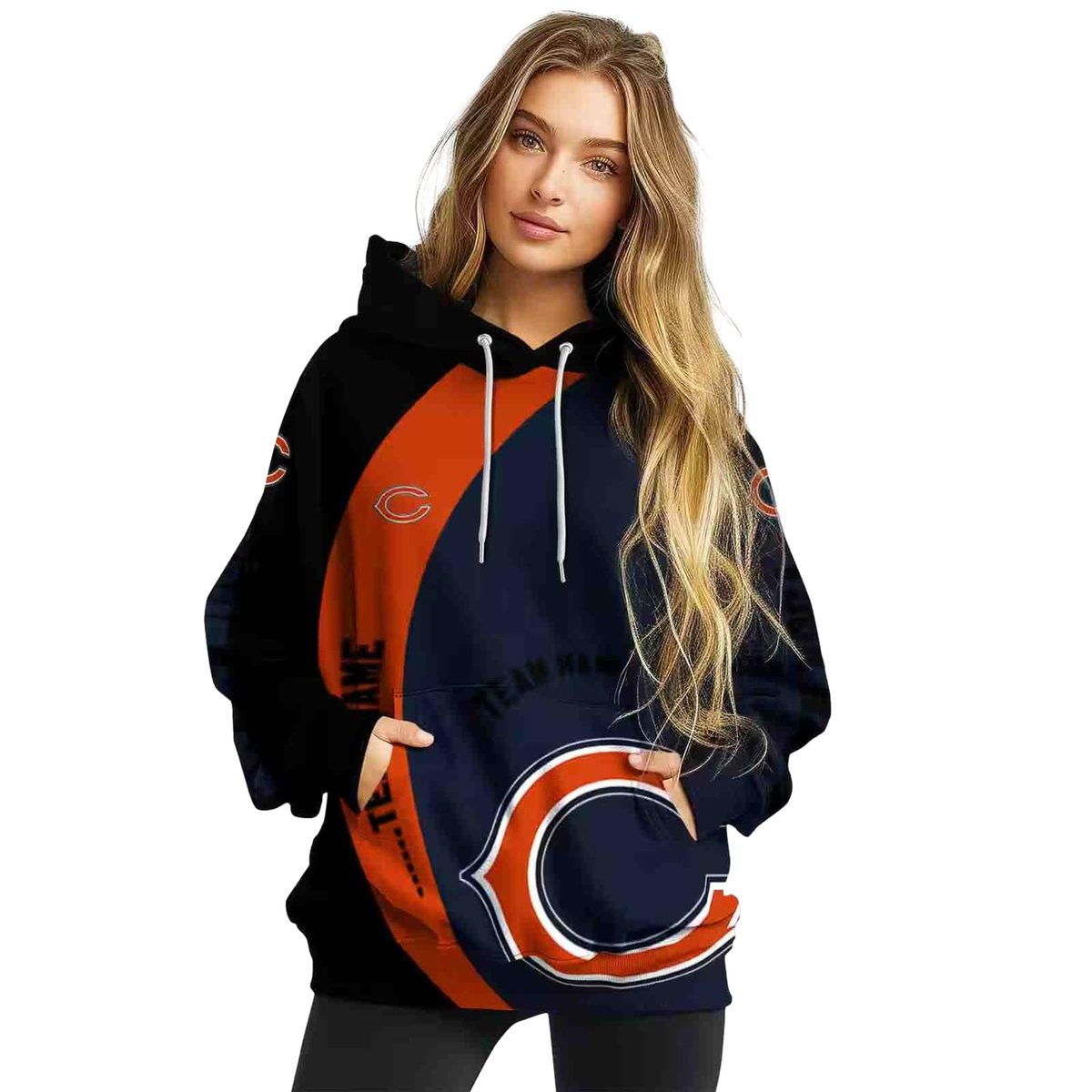 Personalized-Chicago-Bears-Big-Logo-Minimalist-Design-Blue-Black-AOP-Hoodie-3