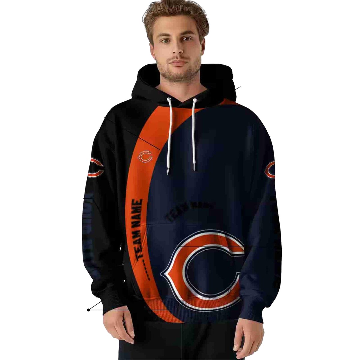 Personalized-Chicago-Bears-Big-Logo-Minimalist-Design-Blue-Black-AOP-Hoodie-4