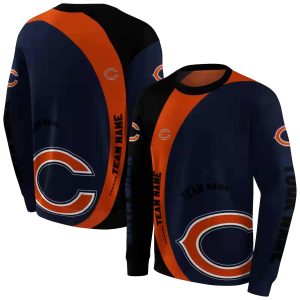 Personalized Chicago Bears Big Logo Minimalist Design Blue Black AOP Sweatshirt