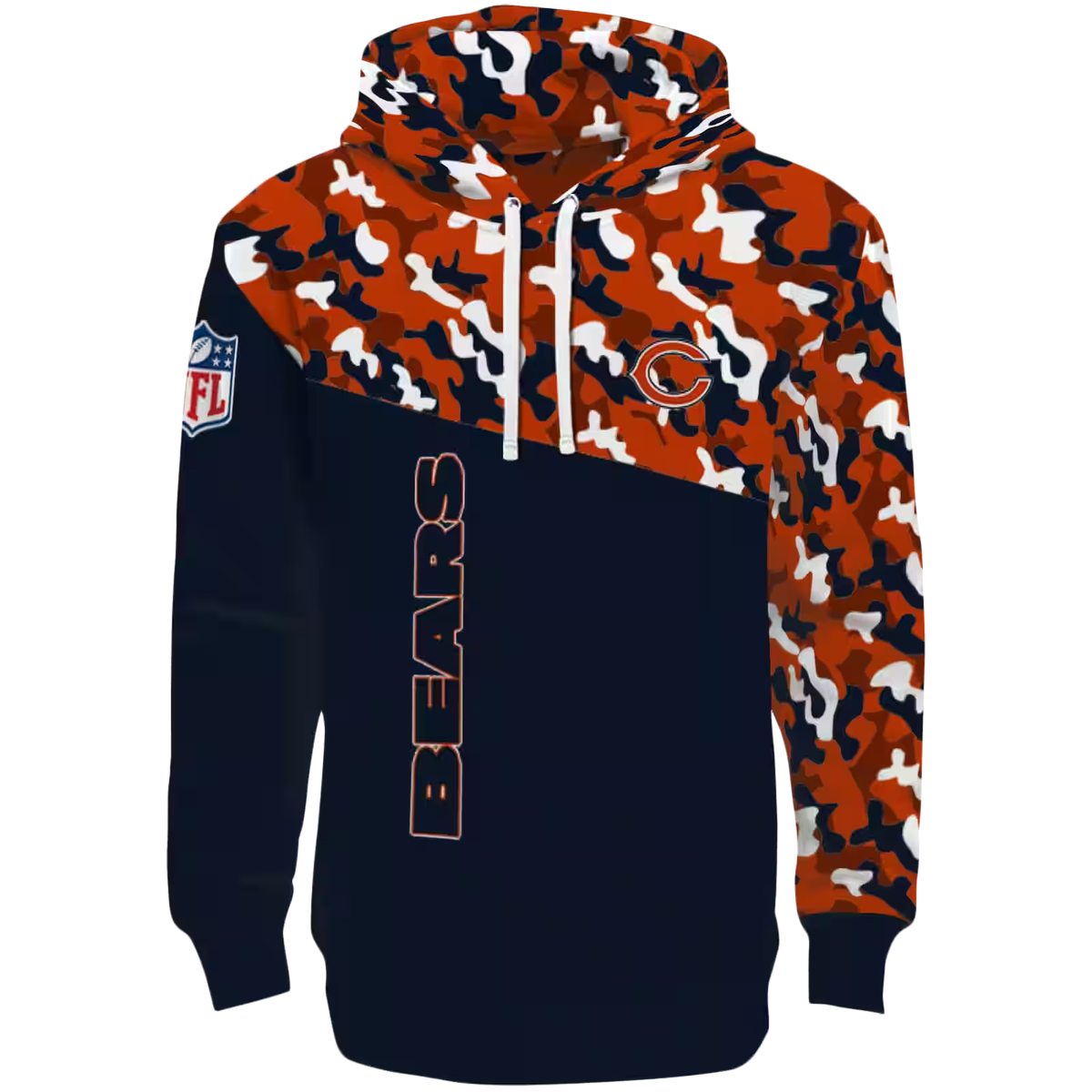 Personalized-Chicago-Bears-Camo-Pattern-Blue-AOP-Hoodie-2