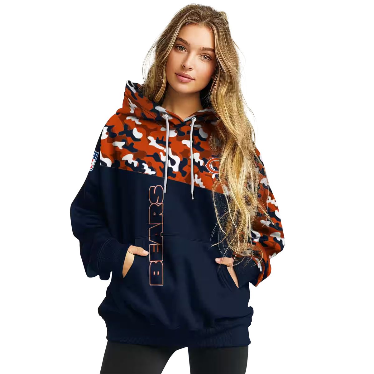 Personalized-Chicago-Bears-Camo-Pattern-Blue-AOP-Hoodie-3