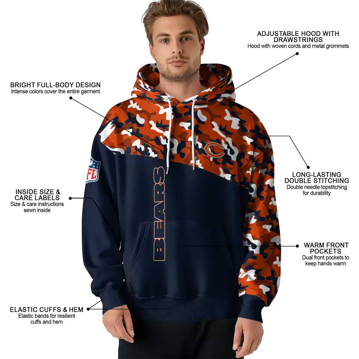 Personalized-Chicago-Bears-Camo-Pattern-Blue-AOP-Hoodie-4