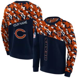Personalized Chicago Bears Camo Pattern Blue AOP Sweatshirt