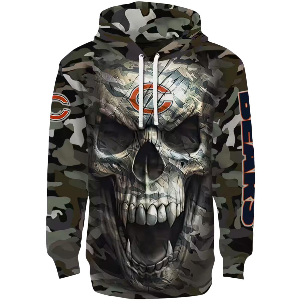 Personalized-Chicago-Bears-Camo-Skull-AOP-Hoodie-2