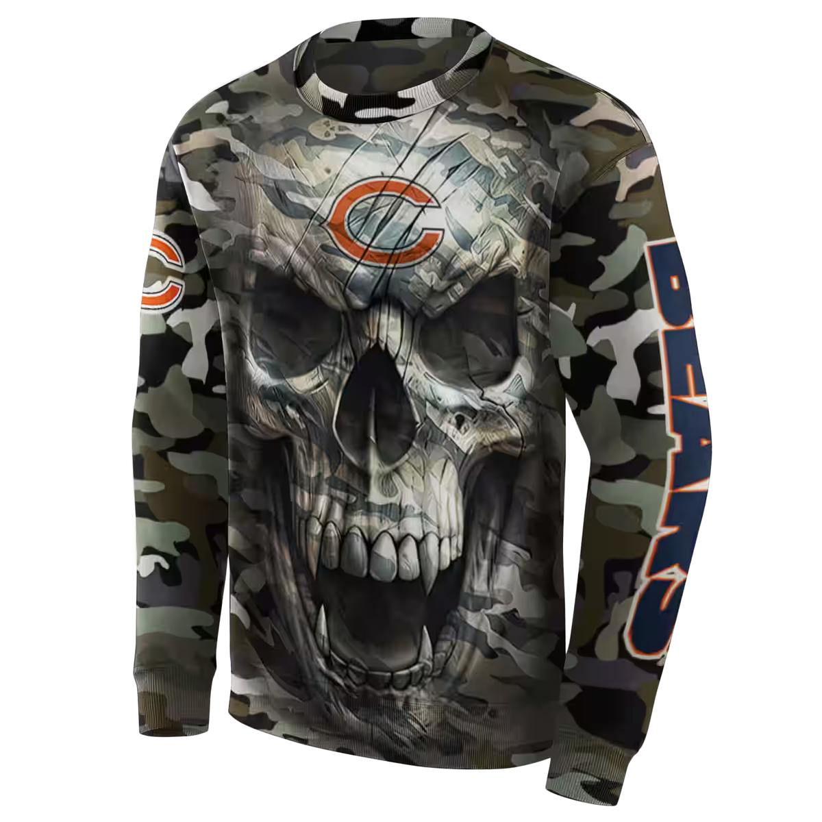 Personalized-Chicago-Bears-Camo-Skull-AOP-Sweatshirt-2