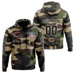 Personalized Chicago Bears Camo Style Veteran Day AOP Hoodie
